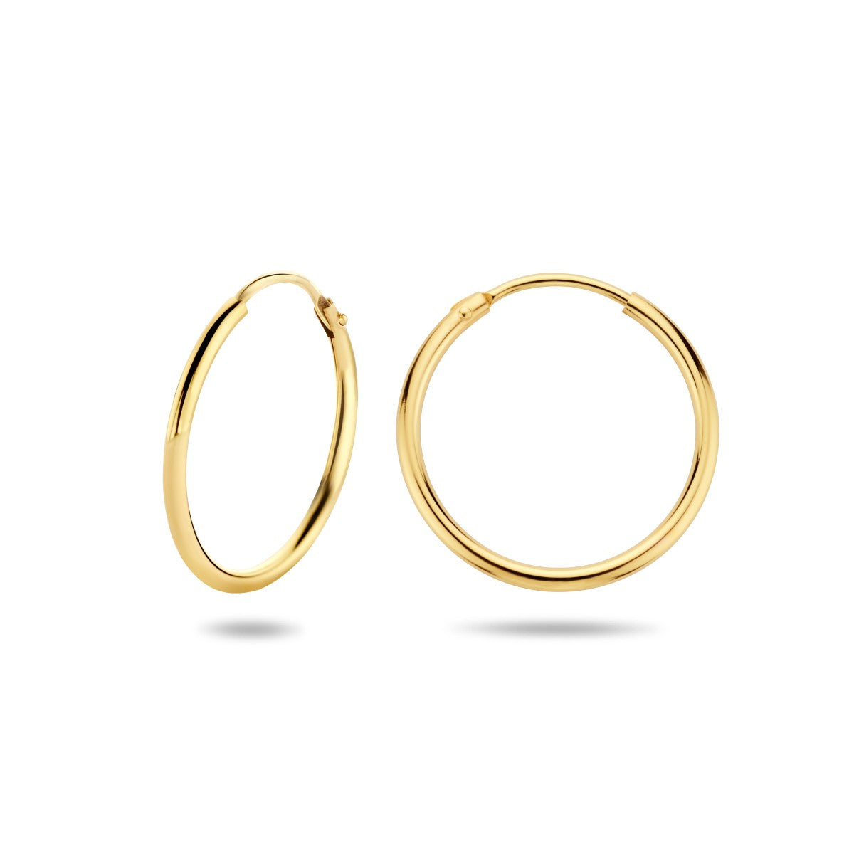 Fantasy Collection Oorbellen 1,5 mm ronde buis 14K geelgoud