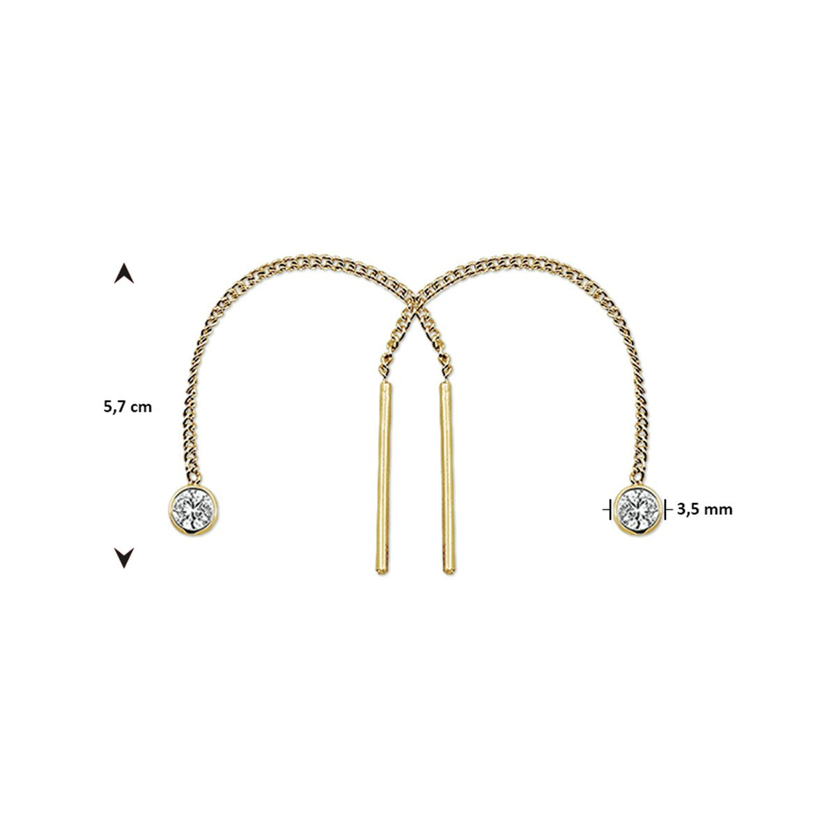Fantasy Collection Oorbellen zirkonia 14K geelgoud