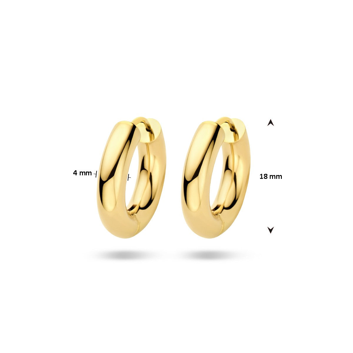 Fantasy Collection Oorbellen 4,0 mm ronde buis 14K geelgoud