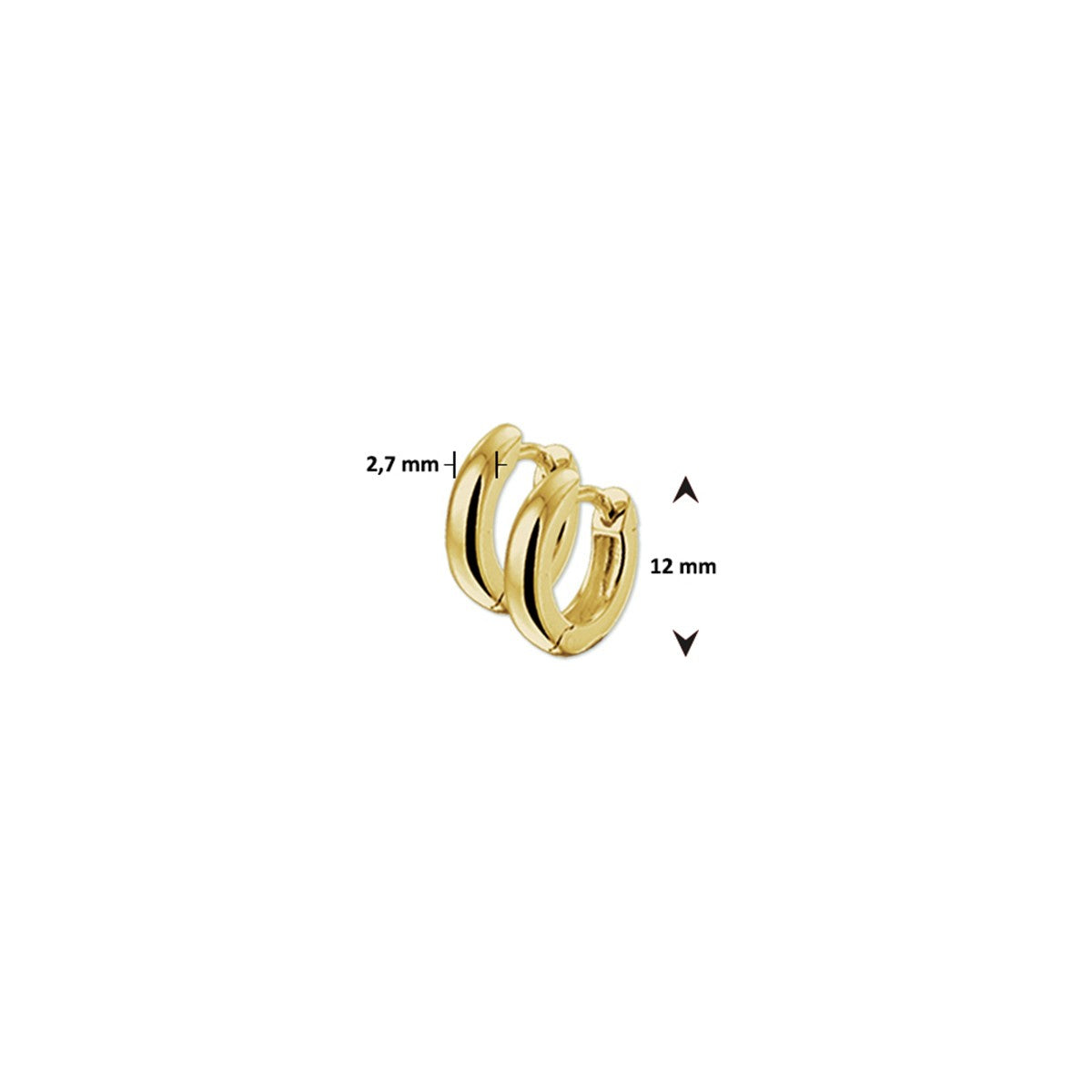 Fantasy Collection Oorbellen bolle buis 14K geelgoud