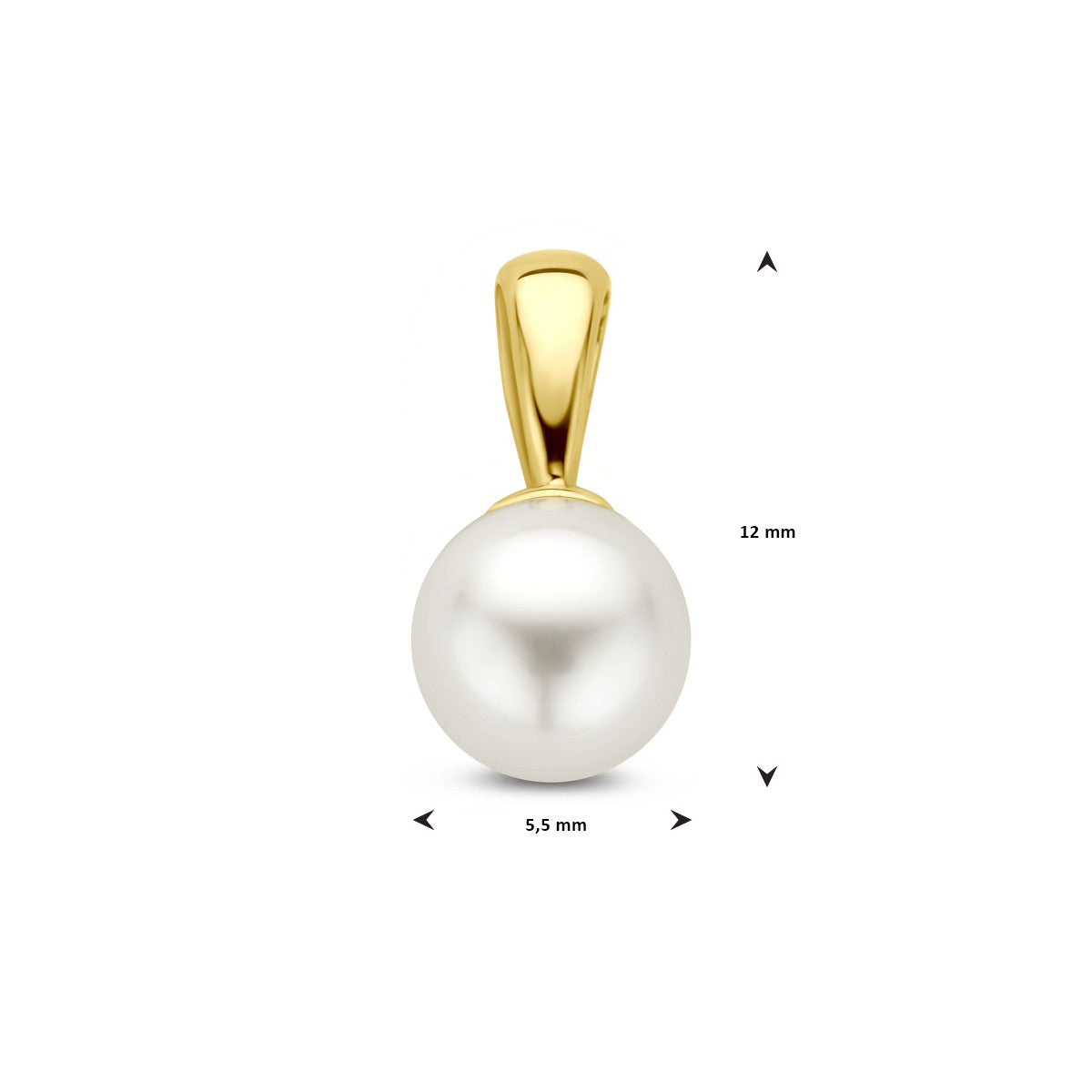 Fantasy Collection Hanger parel 12 mm 14K geelgoud