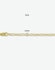 14K Geelgoude figaro collier 1,8 mm - 4003985 - PansiteNederland.nl