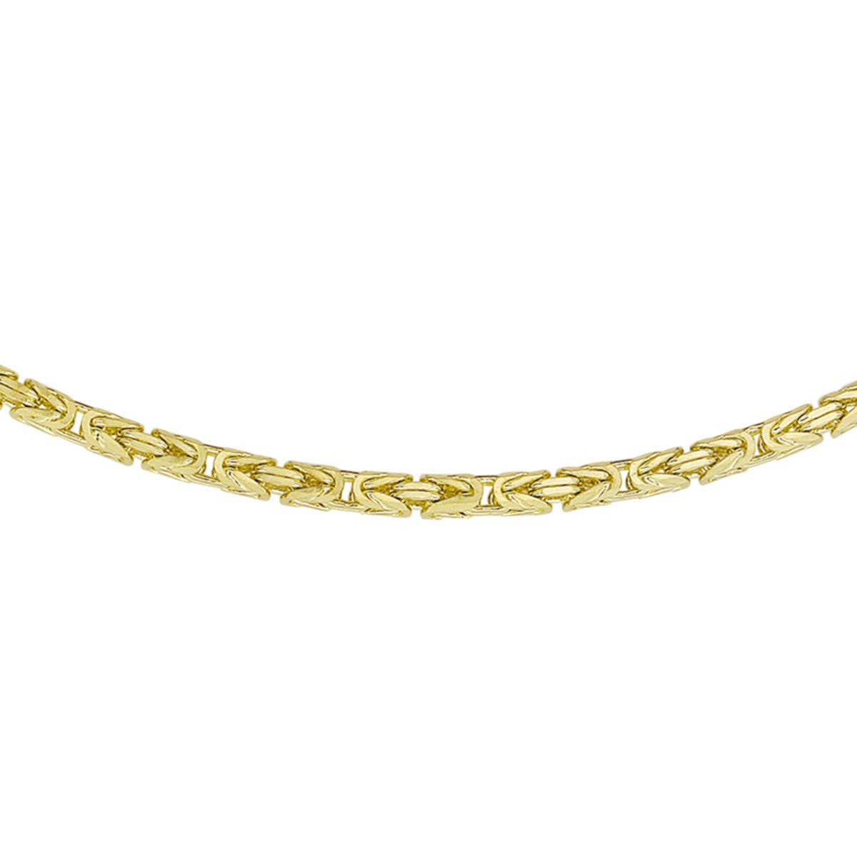 Fantasy Collection Konings 2,5 mm massief 14K geelgoud halsketting
