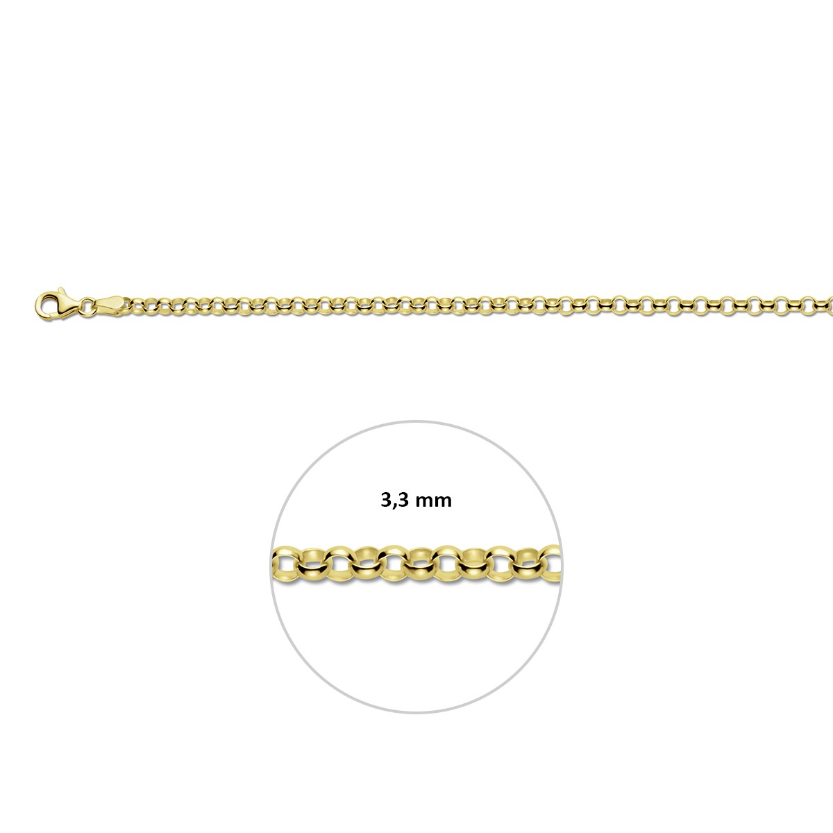 Armband jasseron 3,3 mm 14K geelgoud