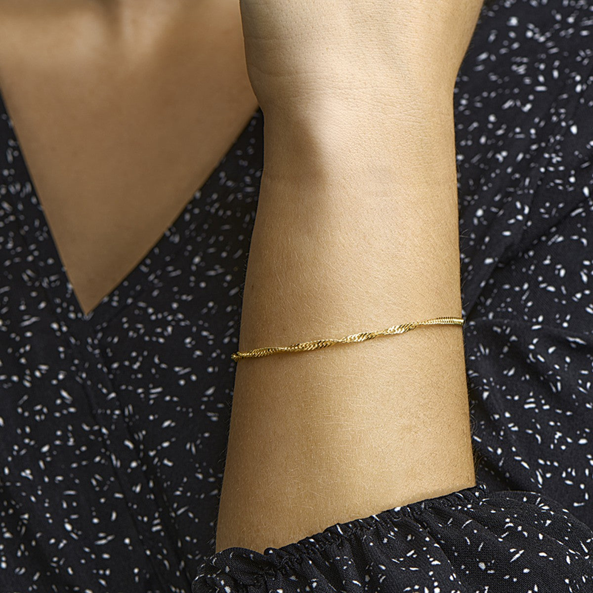 Fantasy Collection Armband singapore 2,4 mm 14K geelgoud