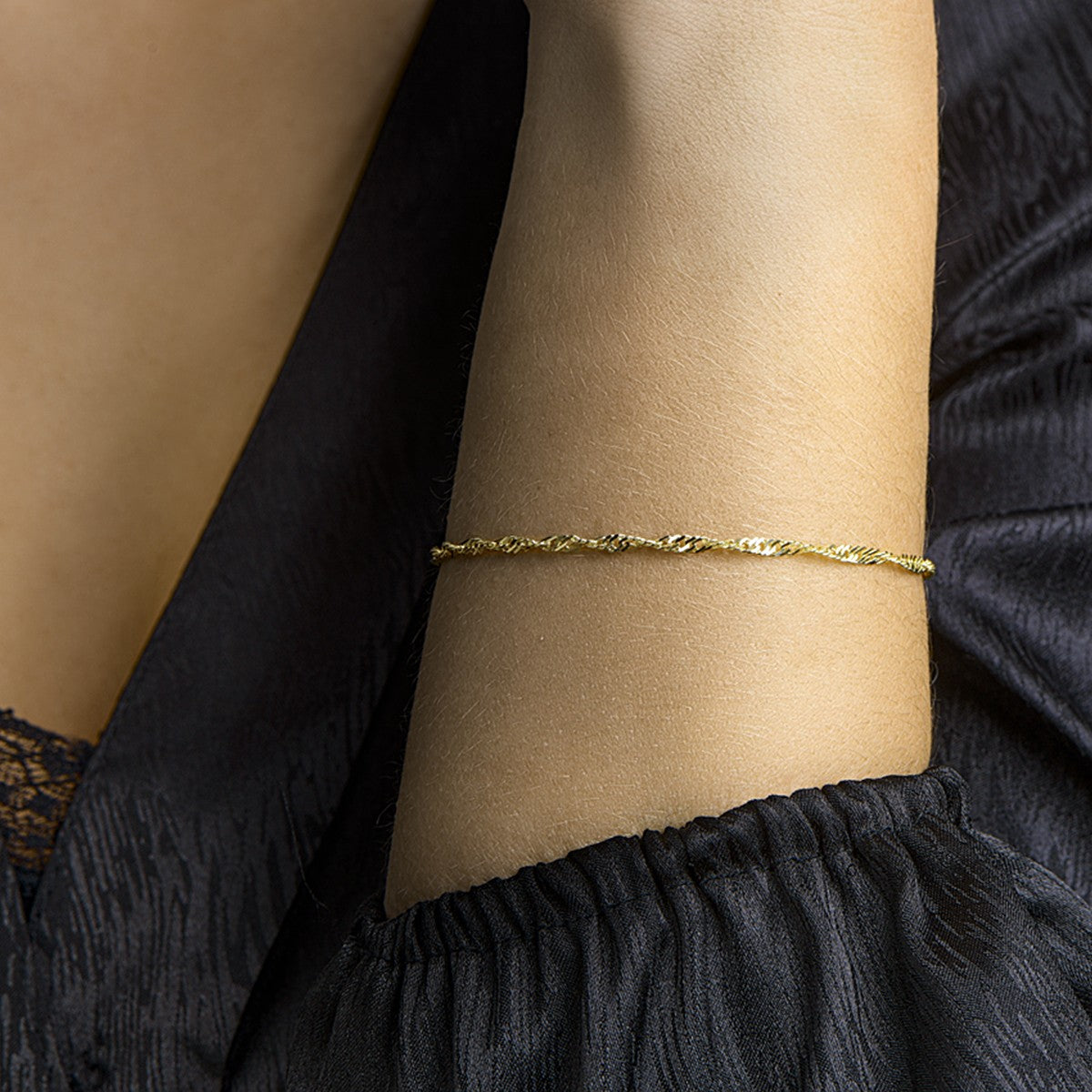 Fantasy Collection Armband singapore 2,4 mm 14K geelgoud