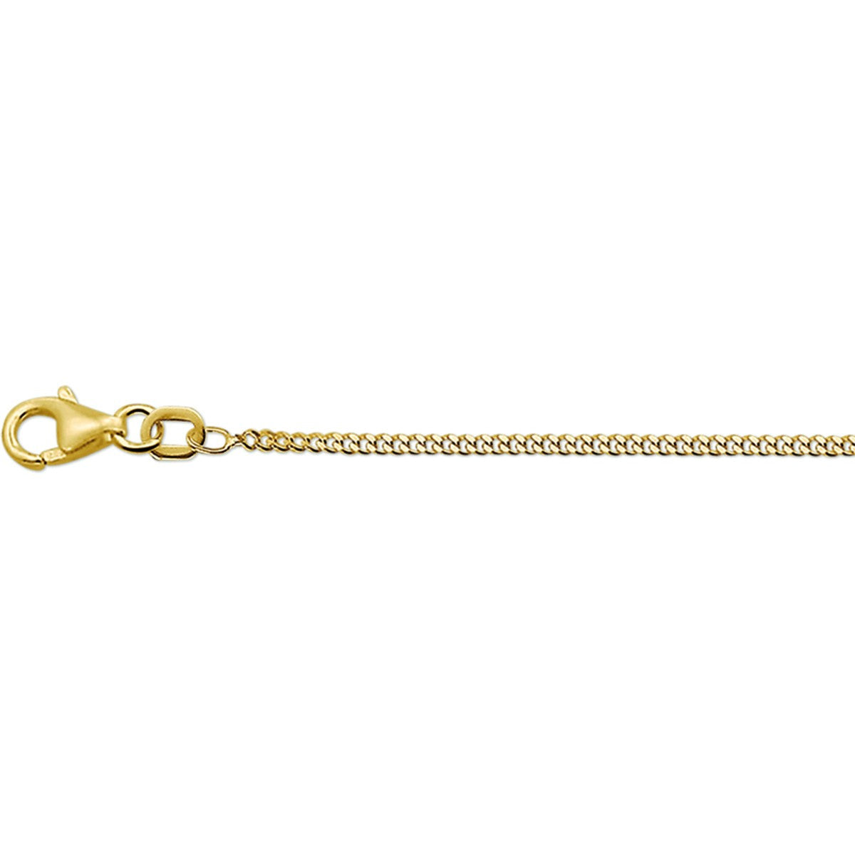 Fantasy Collection Collier gourmette 4 zijdes geslepen 1,6 mm 14K geelgoud