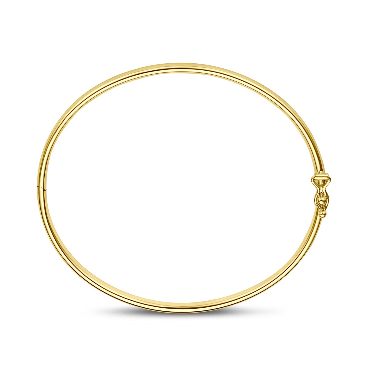 Bangle scharnier ovale buis 4 x 60 mm 14K geelgoud