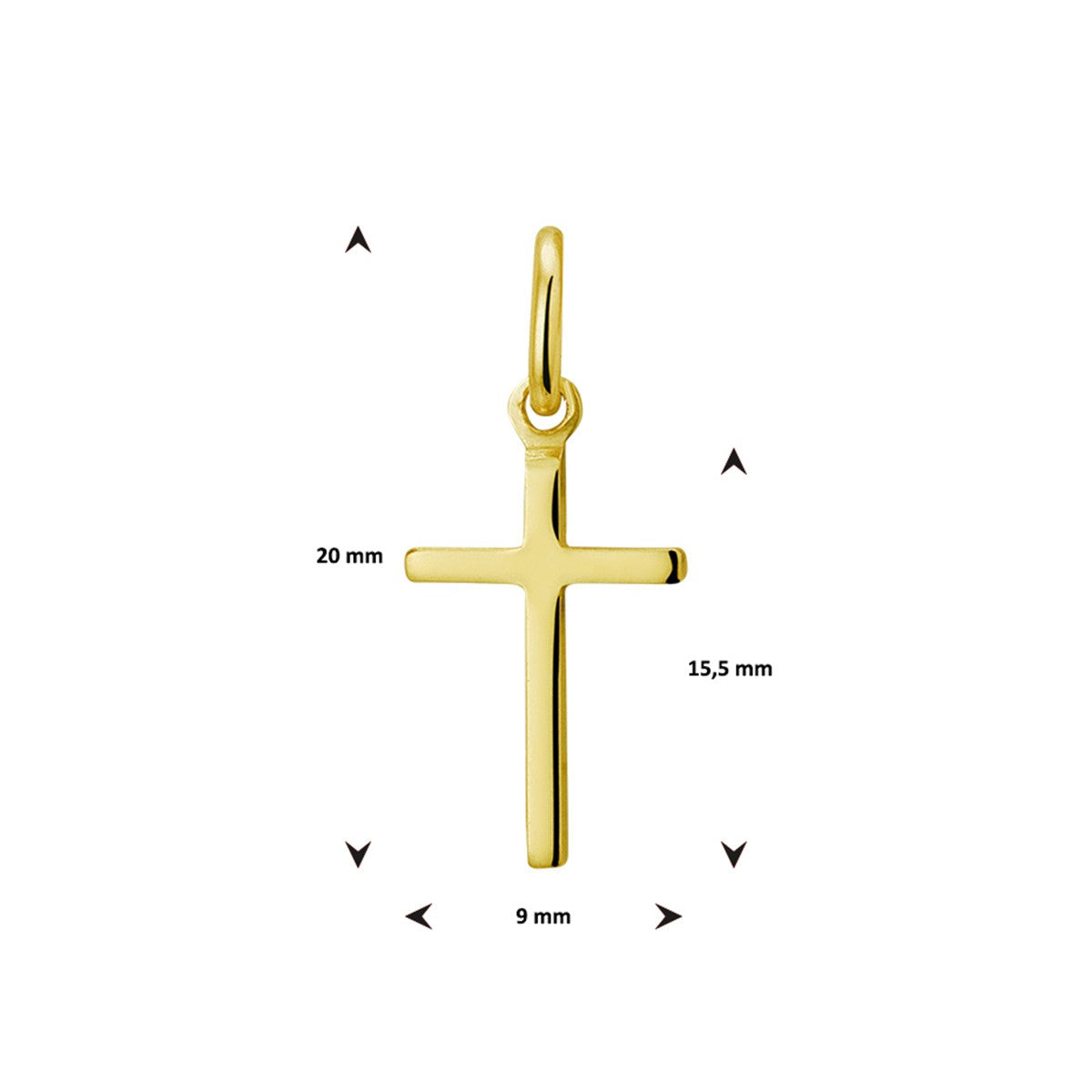 Fantasy Collection Hanger kruis 13,5 mm 14K geelgoud