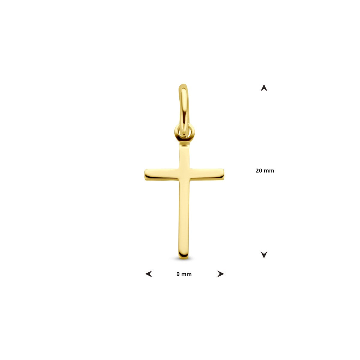 Fantasy Collection Hanger kruis 13,5 mm 14K geelgoud