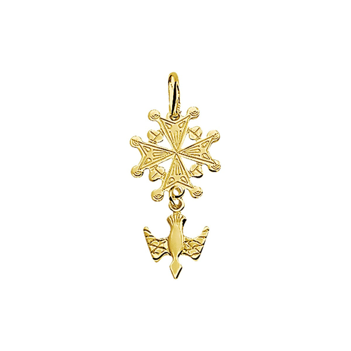 Fantasy Collection Hanger hugenotenkruis 29 mm 14K geelgoud