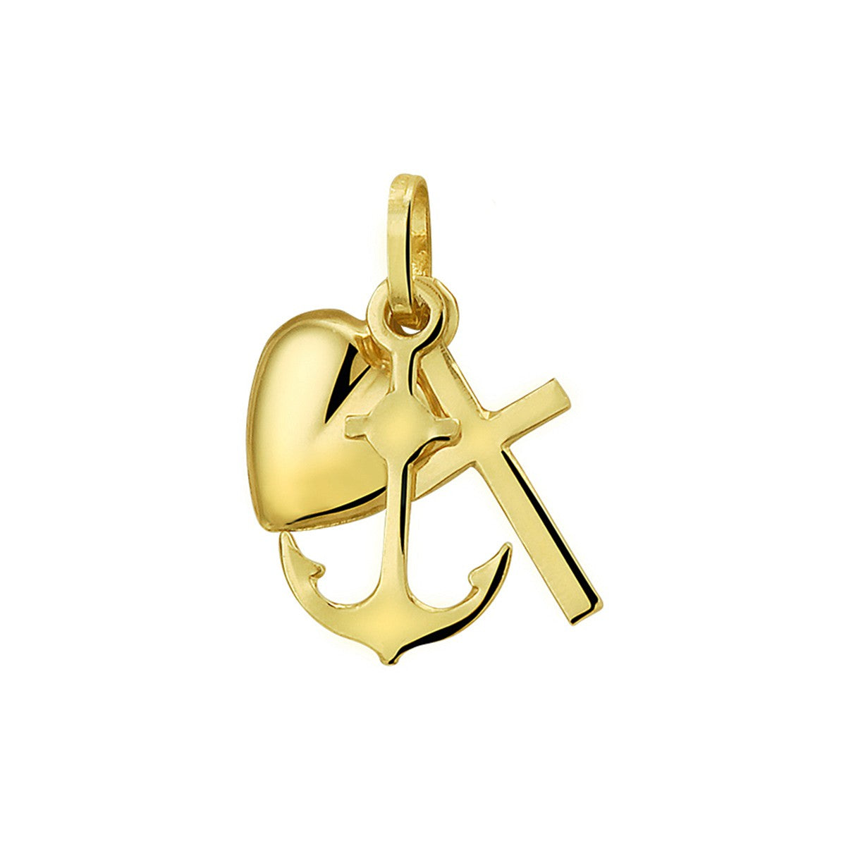 Fantasy Collection Hanger geloof, hoop en liefde 14K geelgoud