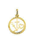 14K geelgoud hanger geloof, hoop en liefde gediamanteerd 4005595 - PansiteNederland.nl