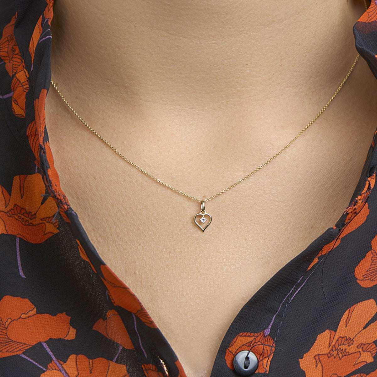 Fantasy Collection Hanger hart zirkonia 14K geelgoud