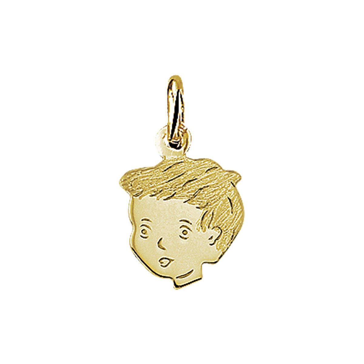 Fantasy Collection Hanger jongen poli/mat 12 mm 14K geelgoud