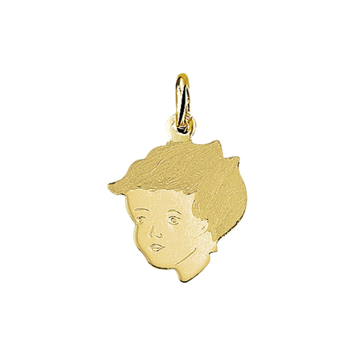 Fantasy Collection Hanger jongen poli/mat 15 mm 14K geelgoud