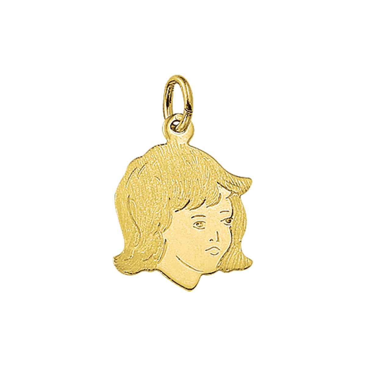 Fantasy Collection Hanger meisje poli/mat 15 mm 14K geelgoud