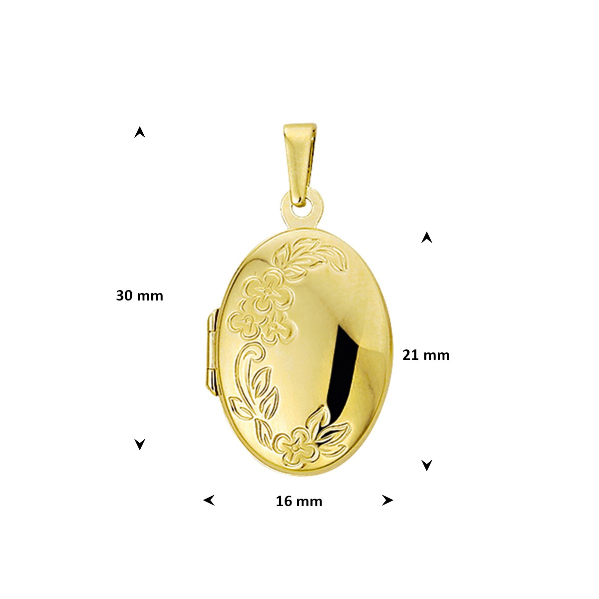 Medaillon gravure 21 mm 14K geelgoud