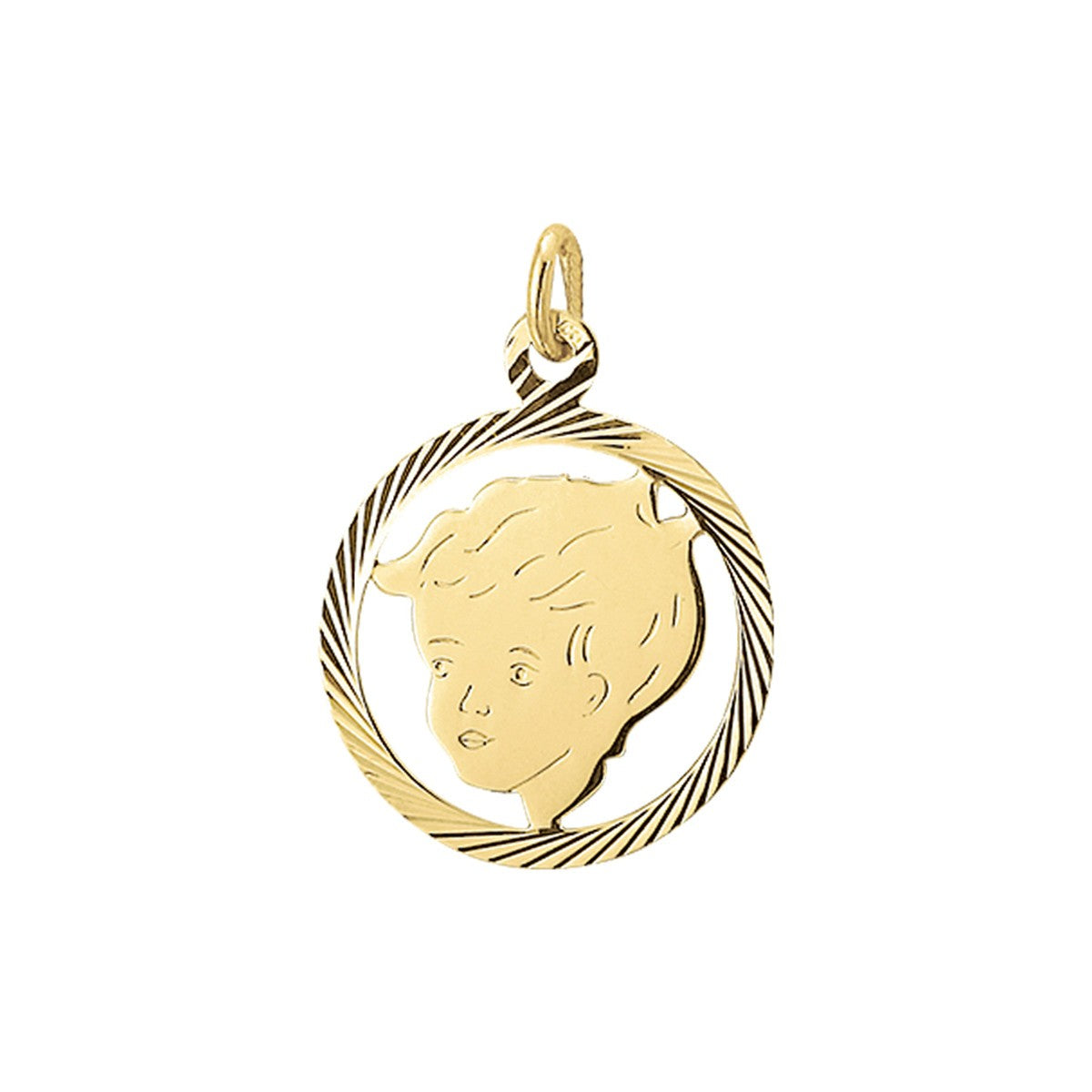 Fantasy Collection Hanger jongen gediamanteerd 19 mm 14K geelgoud - PSN4005834