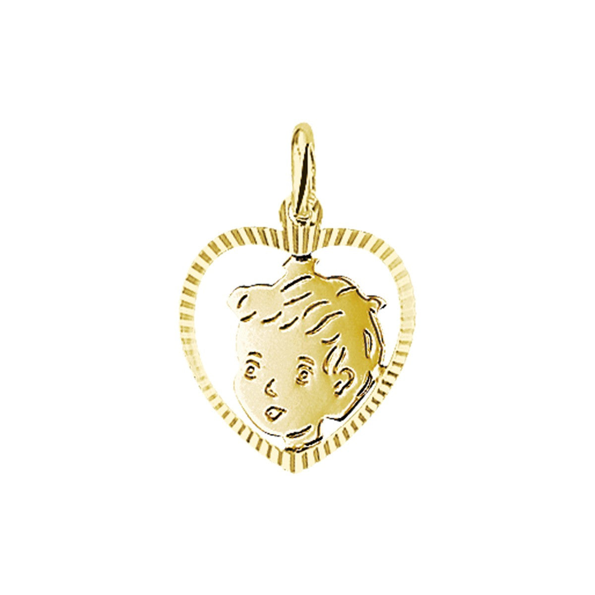Fantasy Collection Hanger jongen hart gediamanteerd 16,5 mm 14K geelgoud - PSN4005838