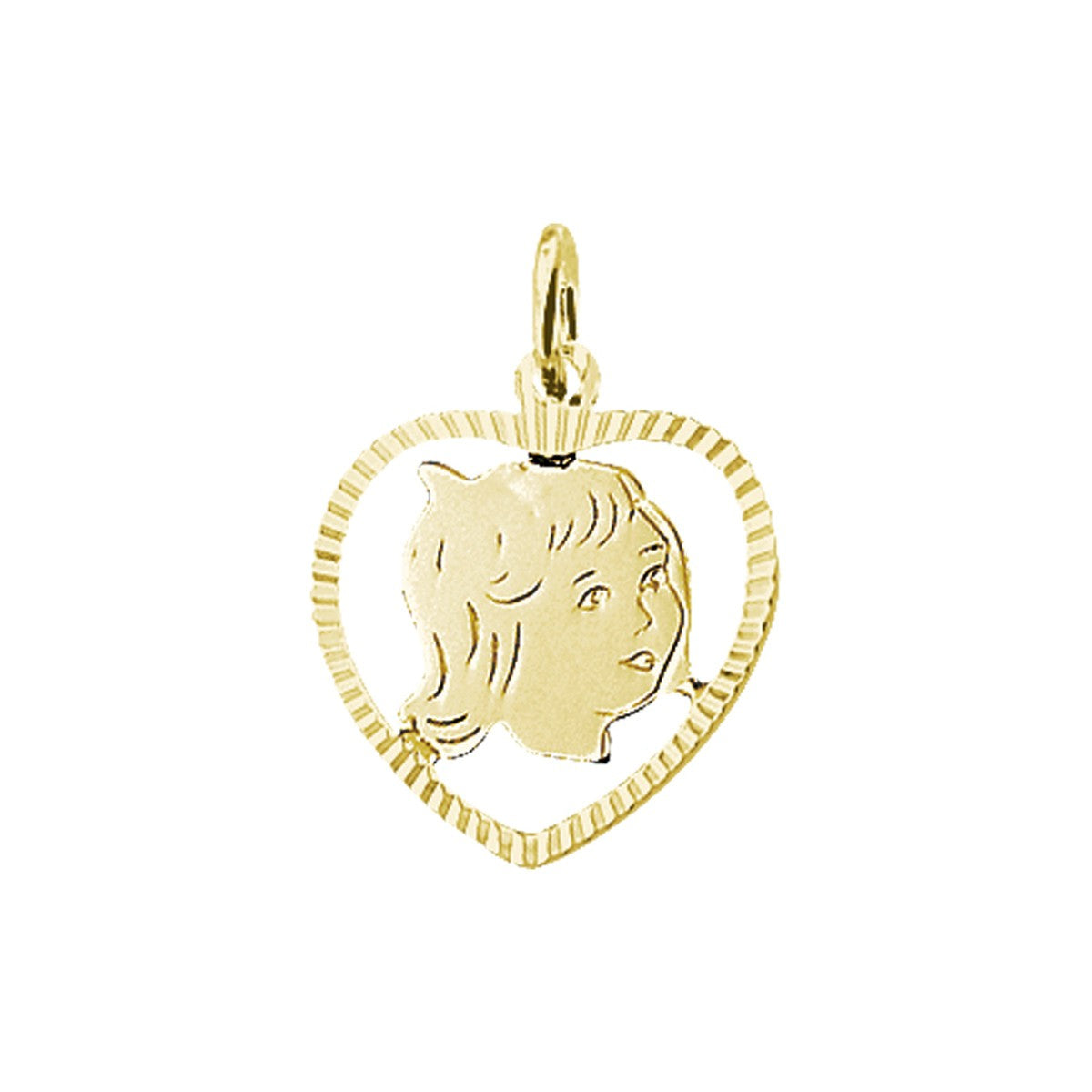Fantasy Collection Hanger meisje hart gediamanteerd 16,5 mm 14K geelgoud