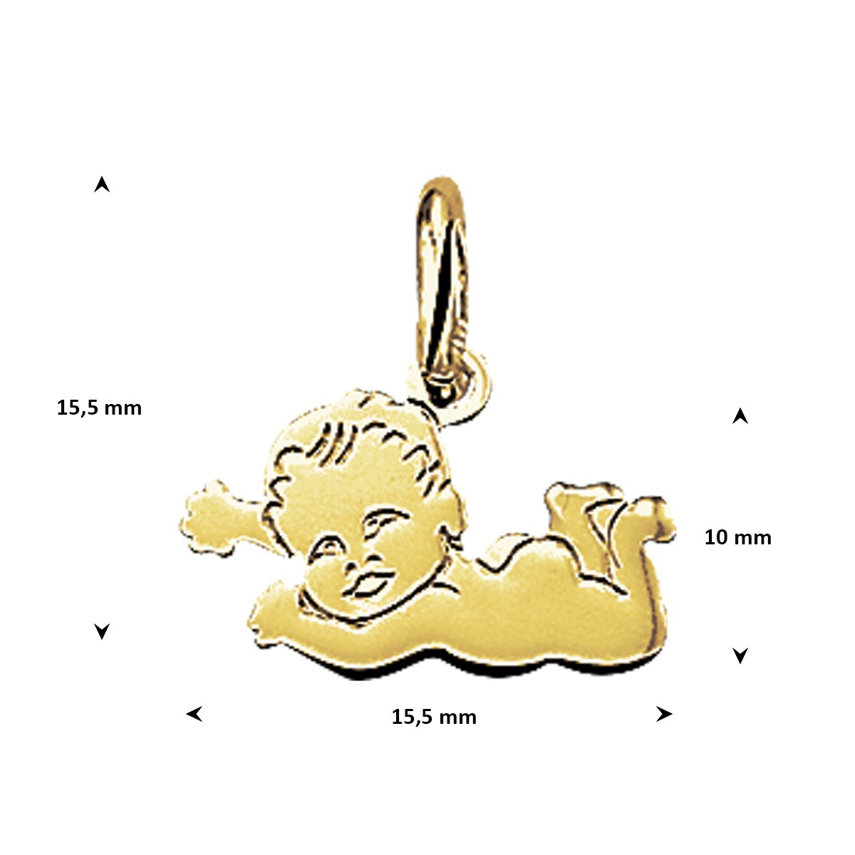 Hanger baby 10 mm 14K geelgoud