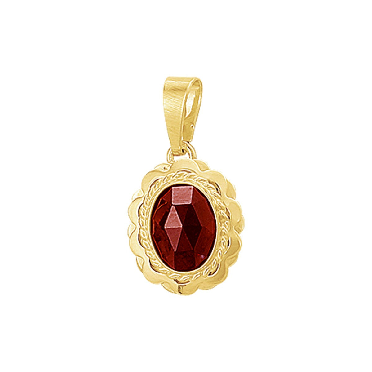 Fantasy Collection Hanger granaat rond 14K geelgoud