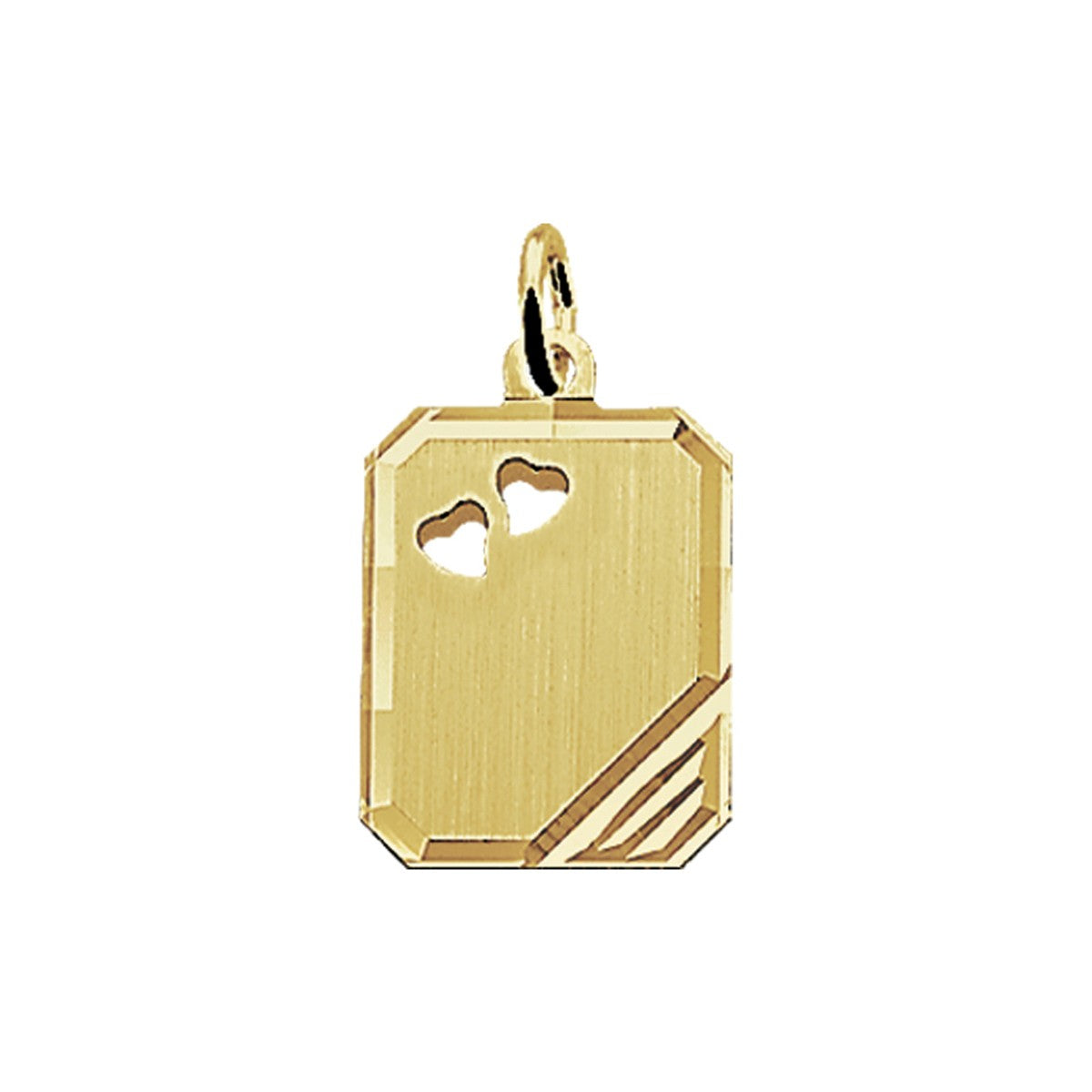 Fantasy Collection Graveerhanger harten mat gediamanteerd 14K geelgoud