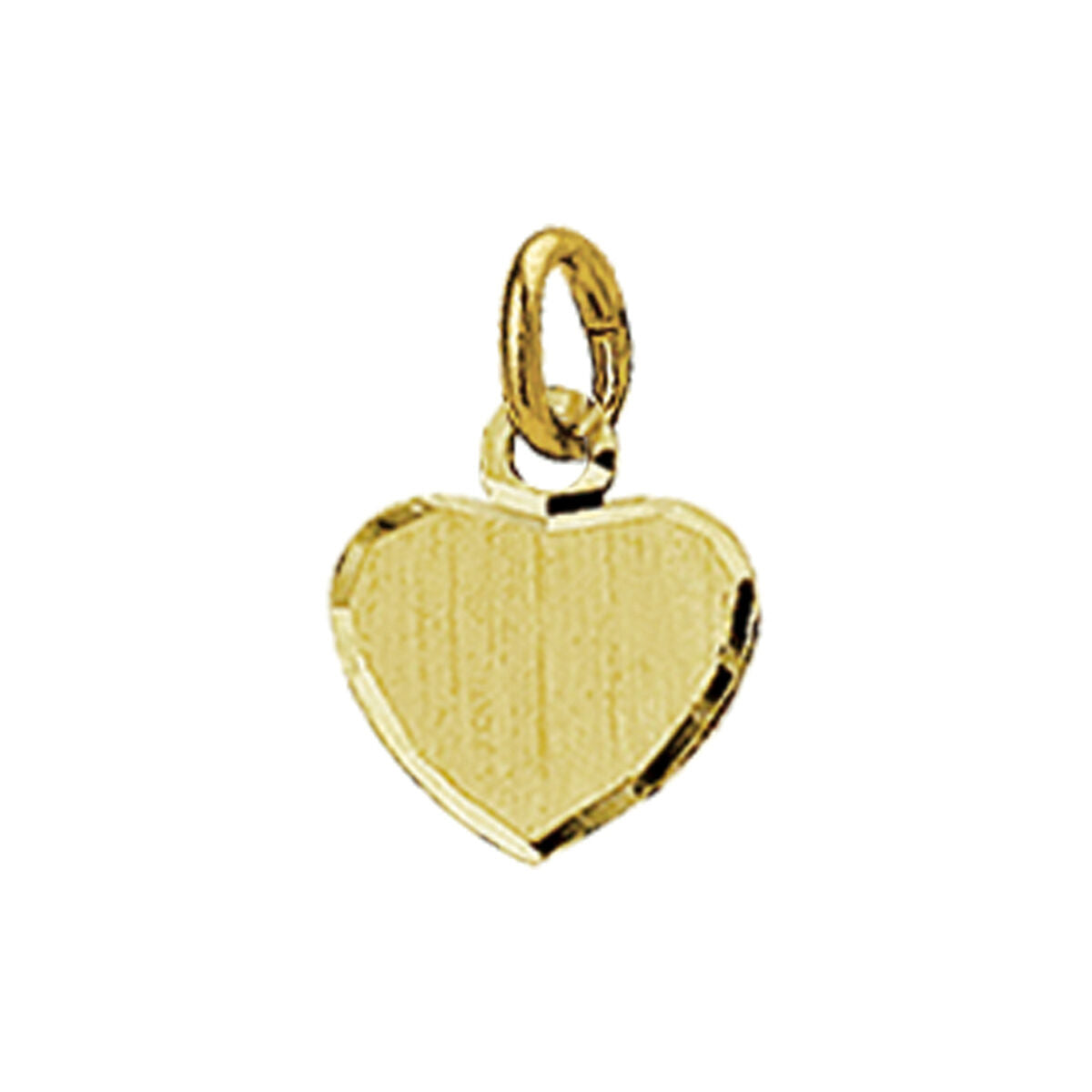 Fantasy Collection Graveerhartje mat gediamanteerd 7,5 mm 14K geelgoud hanger