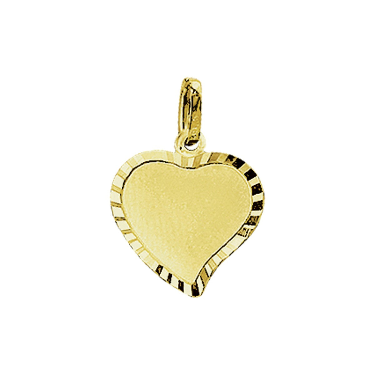 Fantasy Collection Graveerhartje mat gediamanteerd 14K geelgoud hanger
