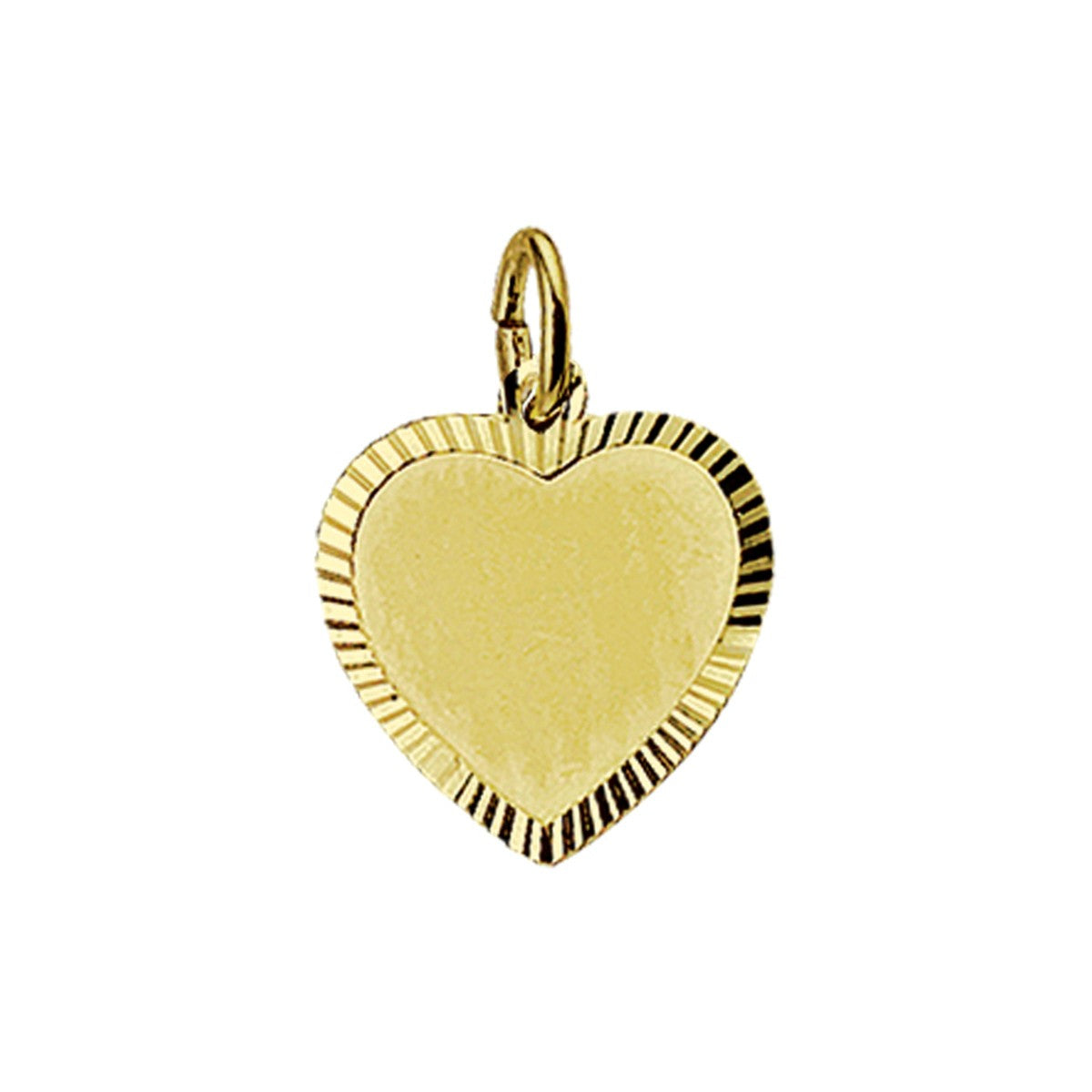 Fantasy Collection Graveerhartje mat gediamanteerd 14K geelgoud hanger