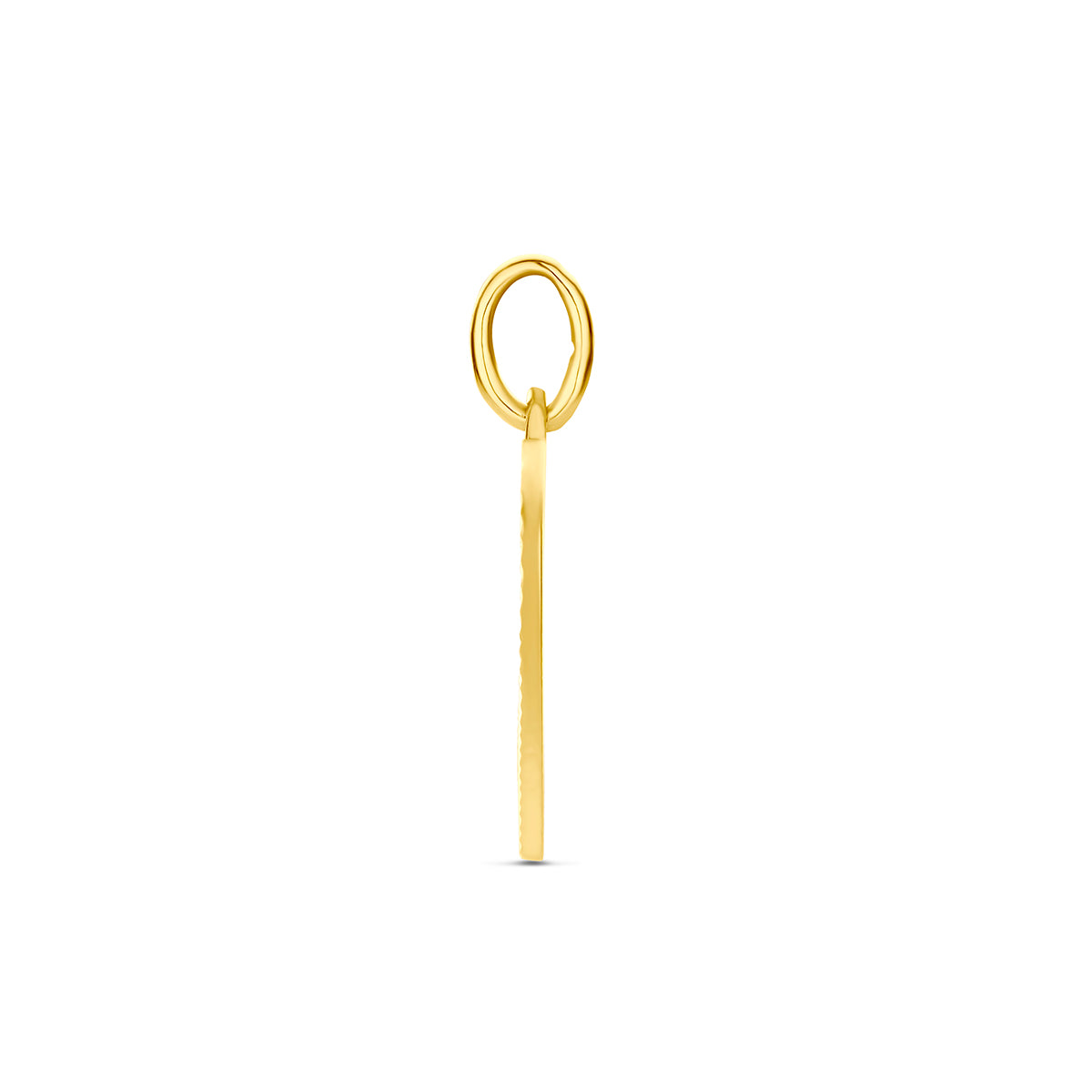 Graveerhartje mat gediamanteerd 14K geelgoud