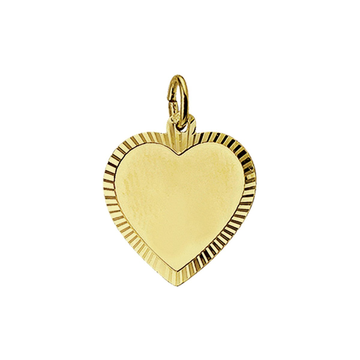 Fantasy Collection Graveerhanger hart mat gediamanteerd 14K geelgoud