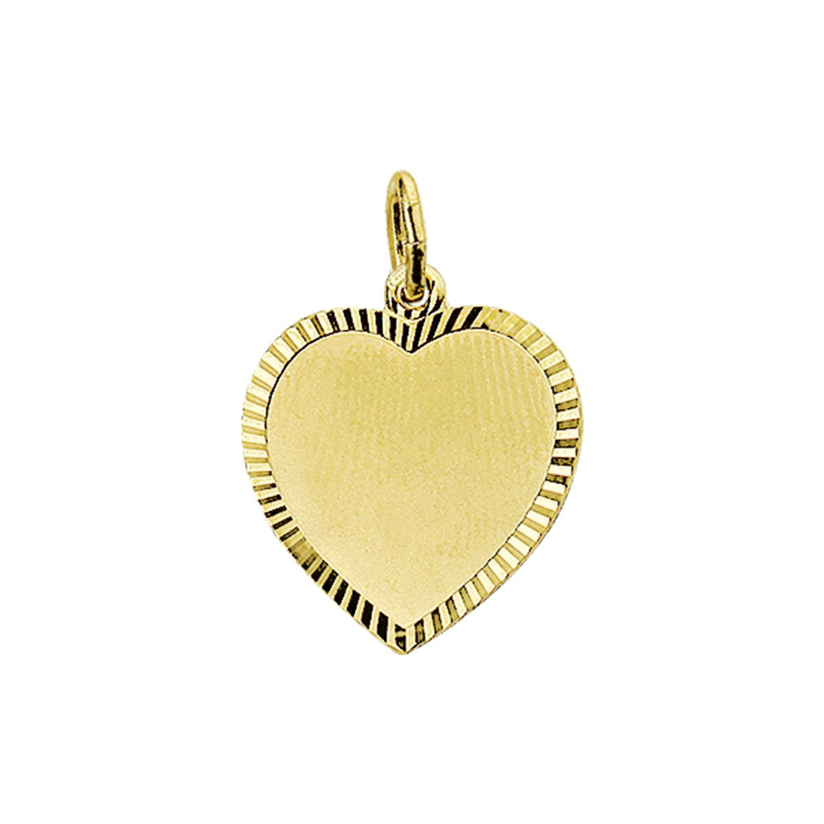 Fantasy Collection Graveerhartje mat gediamanteerd 14K geelgoud hanger