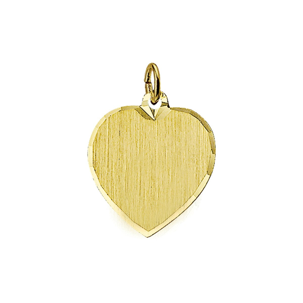 Fantasy Collection Graveerhartje mat gediamanteerd 14K geelgoud hanger