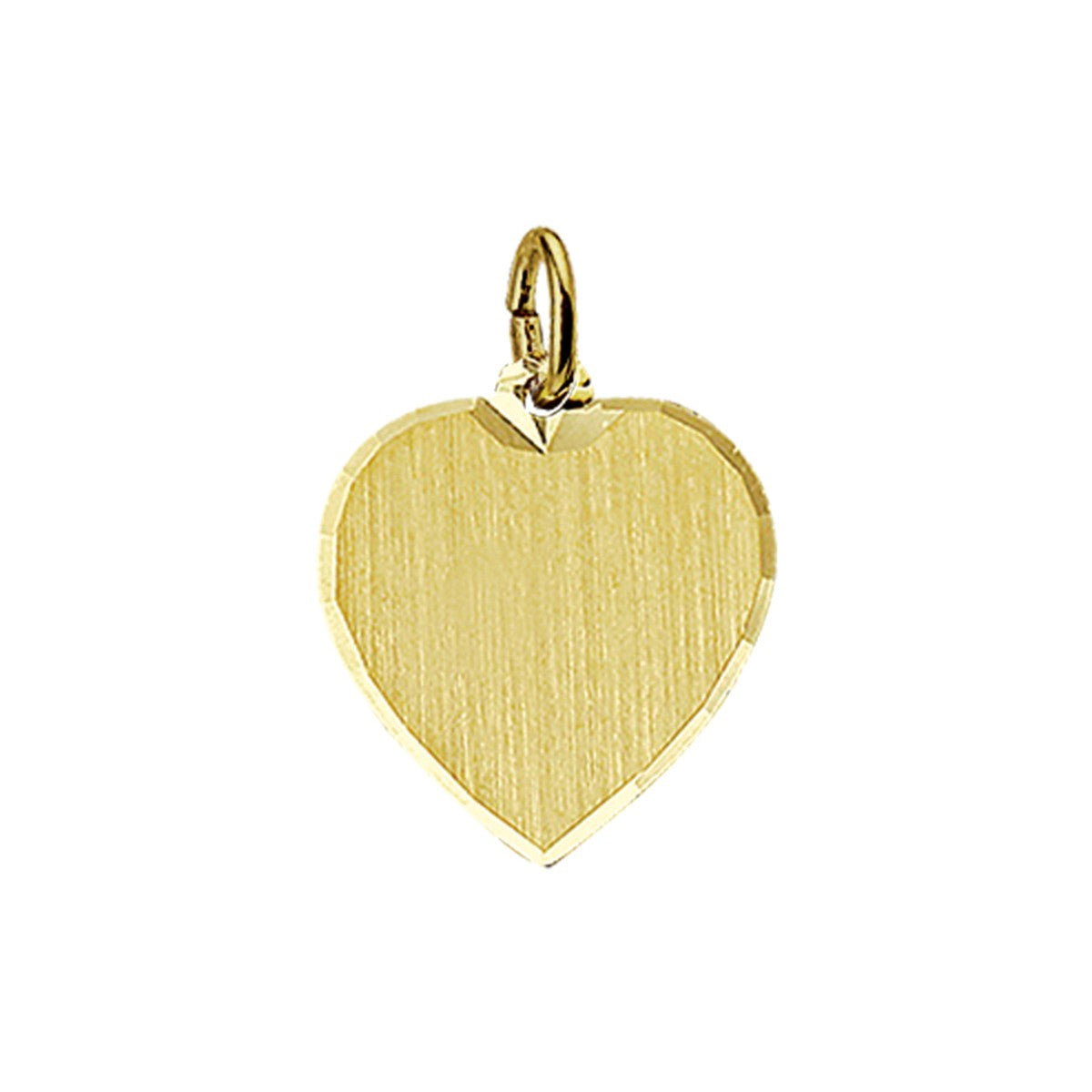 Fantasy Collection Graveerhartje mat gediamanteerd 14K geelgoud hanger