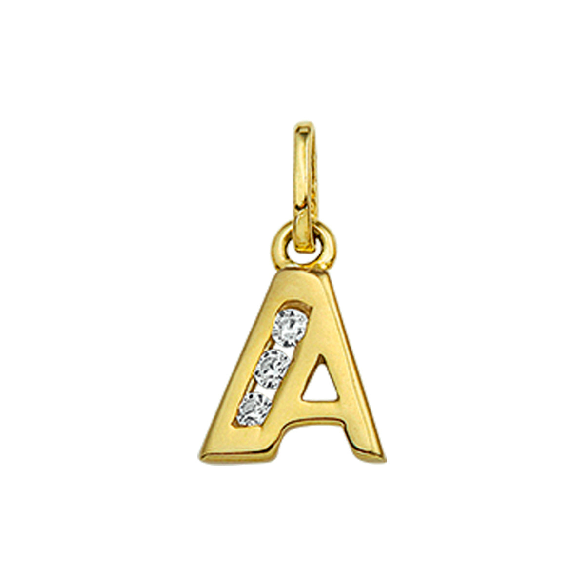 Fantasy Collection Hanger letter A zirkonia 9,5 mm 14K geelgoud - PSN4006236