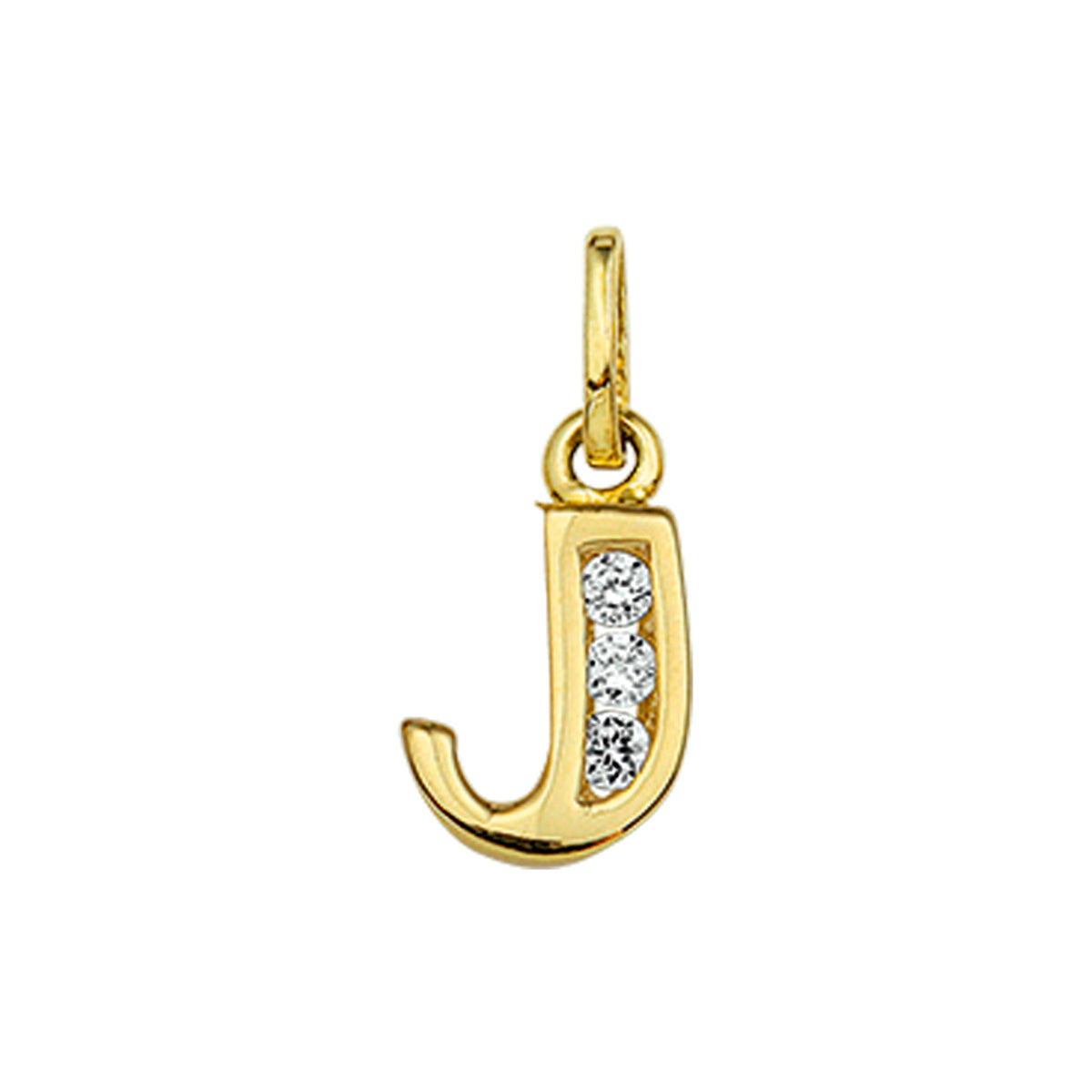 Fantasy Collection Hanger letter J zirkonia 11 mm 14K geelgoud - PSN4006245