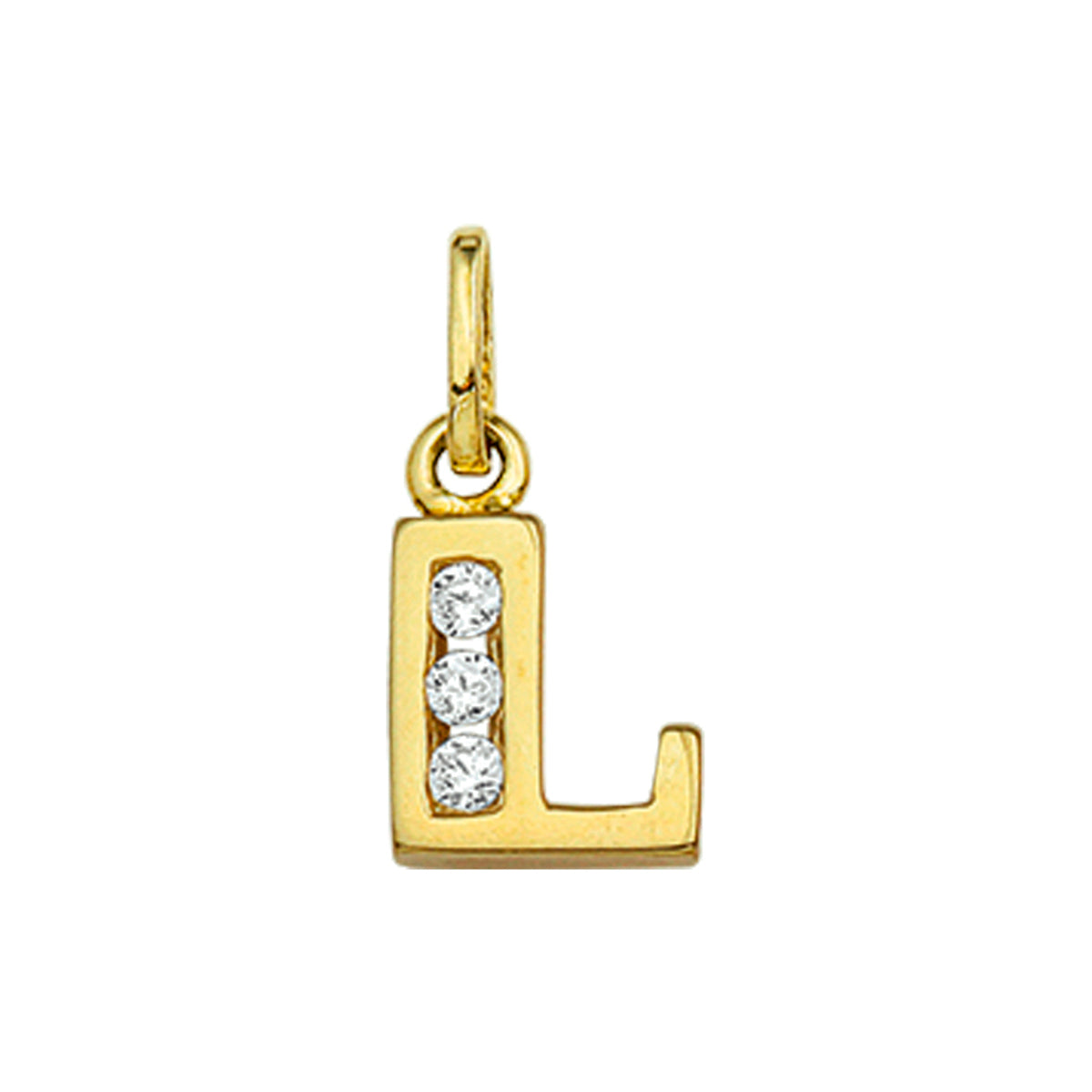 Fantasy Collection Hanger letter L zirkonia 10 mm 14K geelgoud - PSN4006247