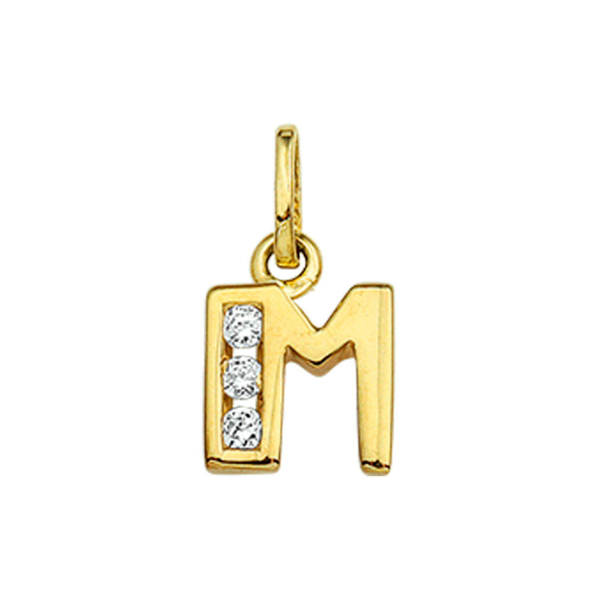 Fantasy Collection Hanger letter M zirkonia 10 mm 14K geelgoud - PSN4006248