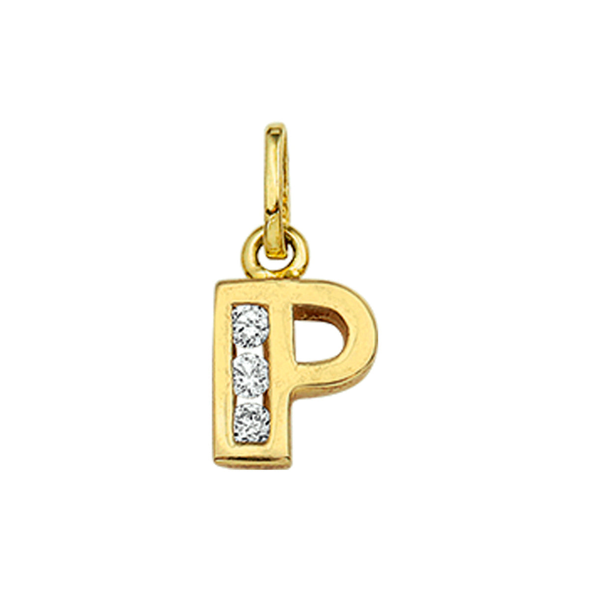Fantasy Collection Hanger letter P zirkonia 10 mm 14K geelgoud - PSN4006251