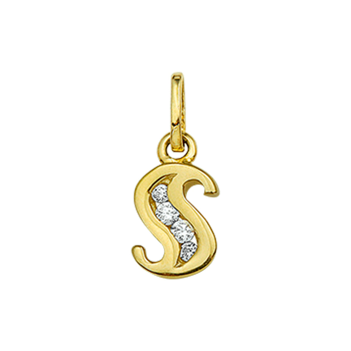 Fantasy Collection Hanger letter S zirkonia 11 mm 14K geelgoud - PSN4006253