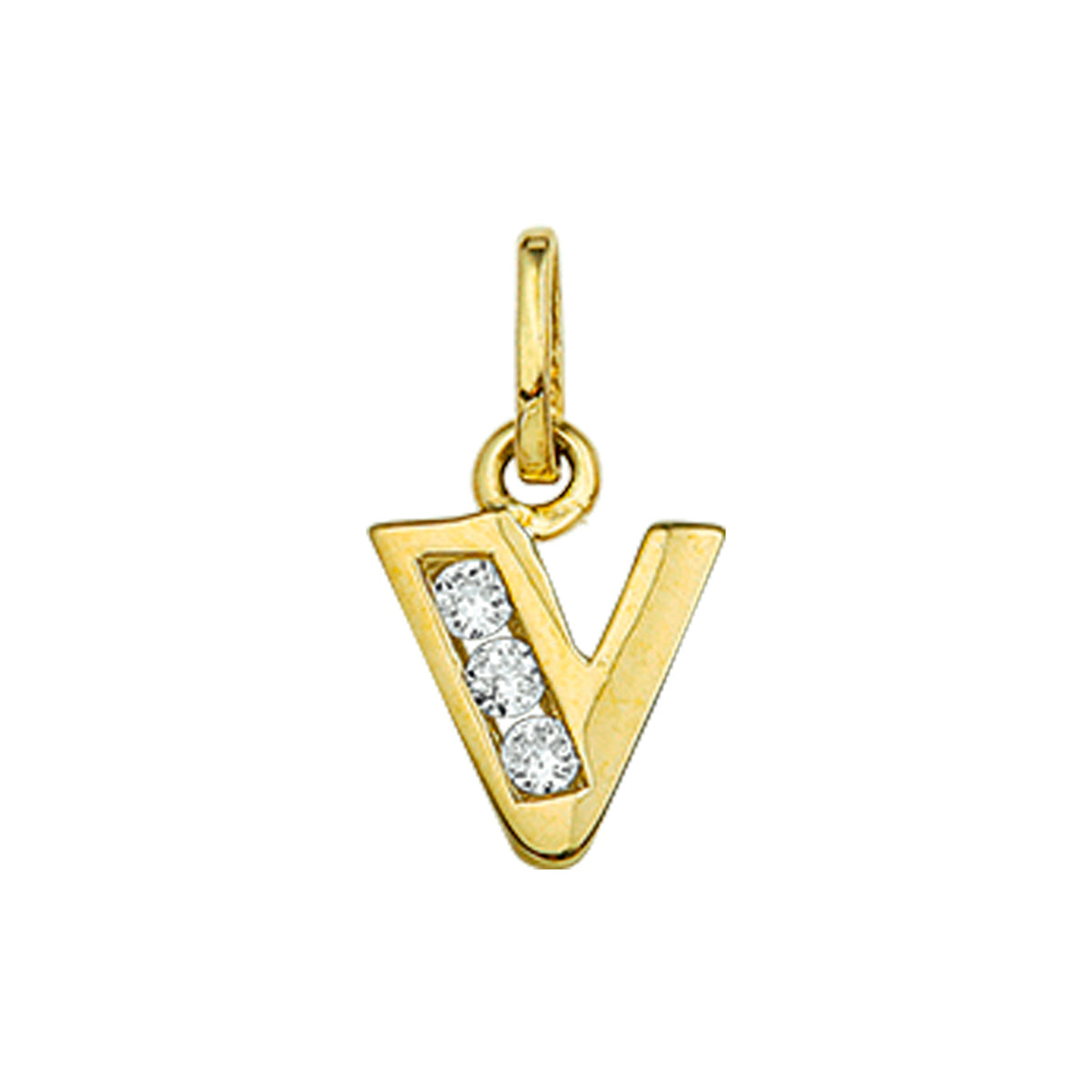Fantasy Collection Hanger letter V zirkonia 9,5 mm 14K geelgoud - PSN4006256