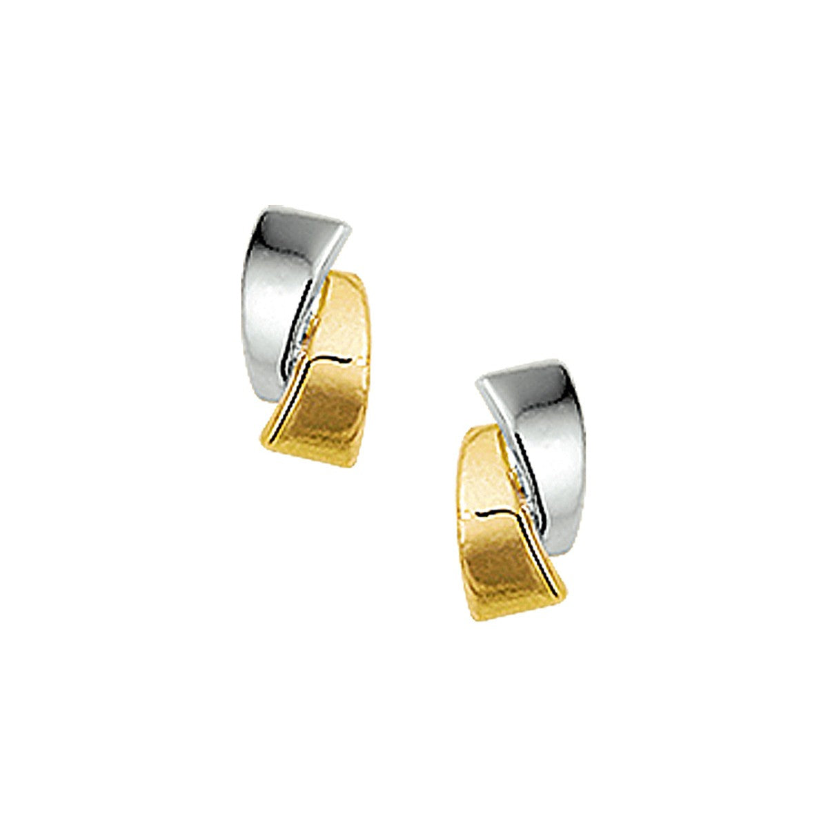 Fantasy Collection Oorbellen bicolor gestift 7 mm 14K geelgoud - PSN4007490