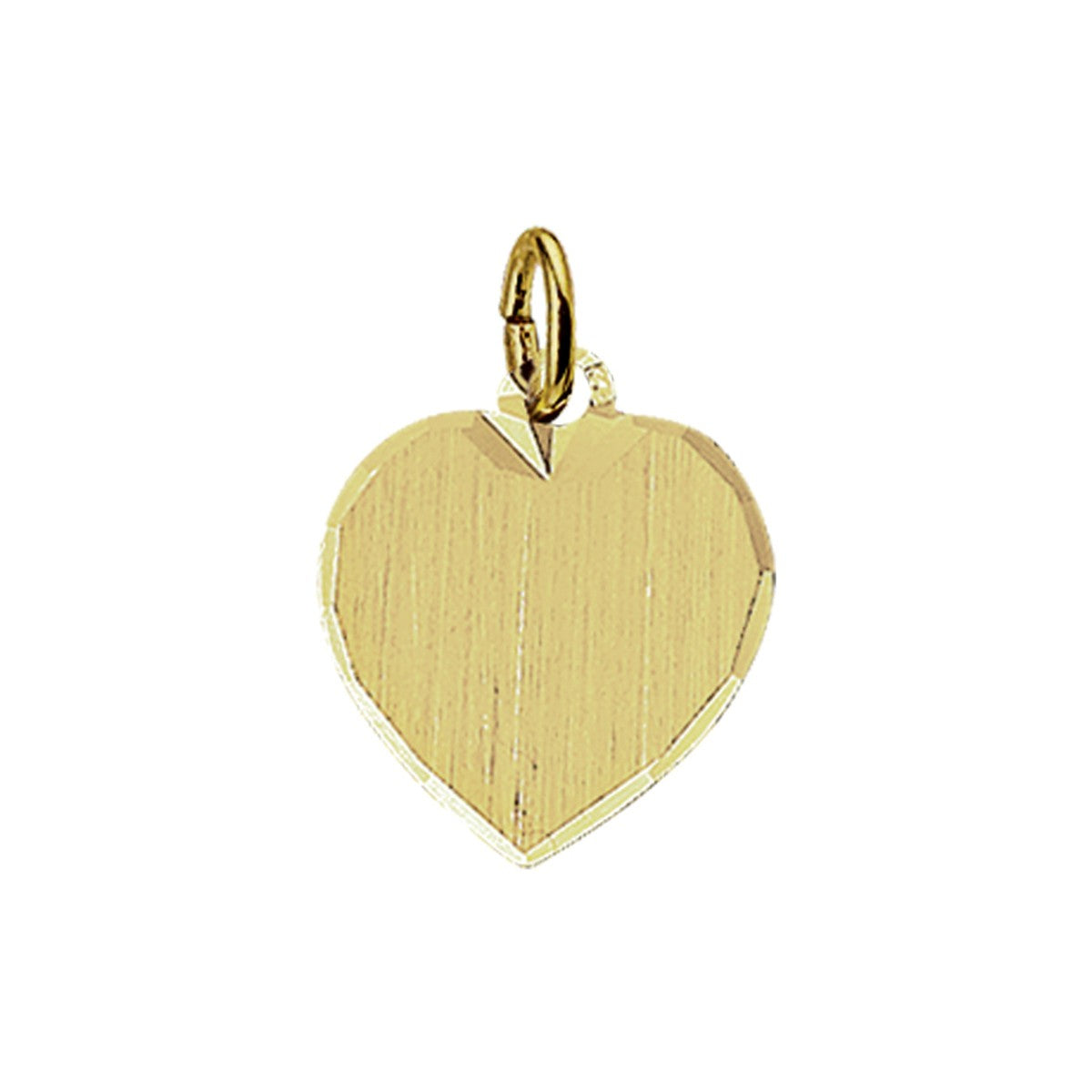 Fantasy Collection Graveerhartje mat gediamanteerd 14K geelgoud hanger