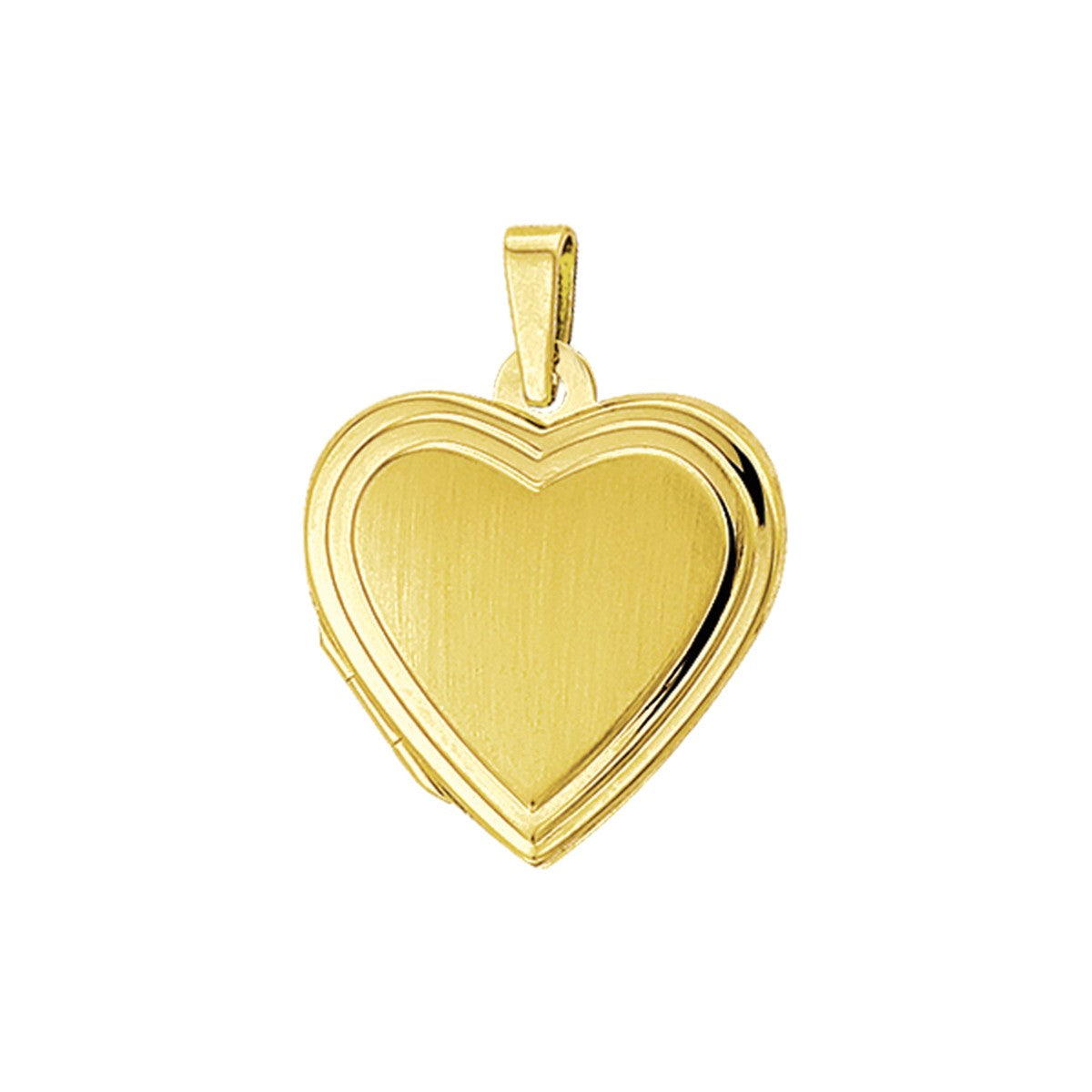 Fantasy Collection Medaillon hart poli/mat 14K geelgoud hanger