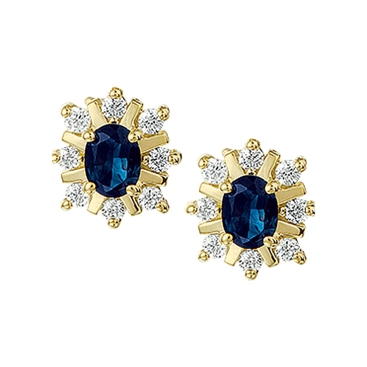 Fantasy Collection Oorbellen saffier en diamant 0.16ct h p1 halo 14K geelgoud