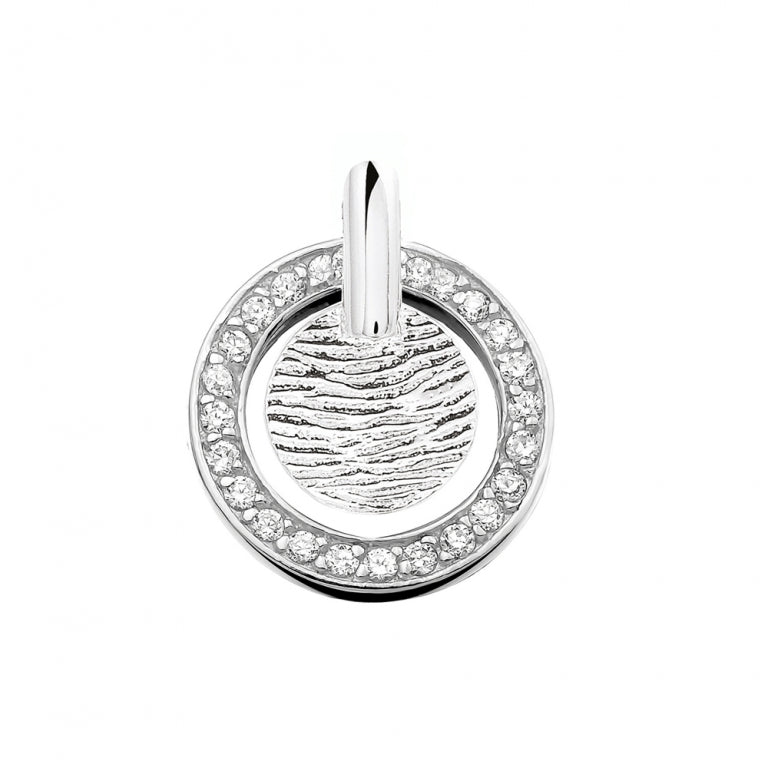 See You Vingerafdrukhanger met zirkonia rand in zilver – 401 SZ – afbeelding 1