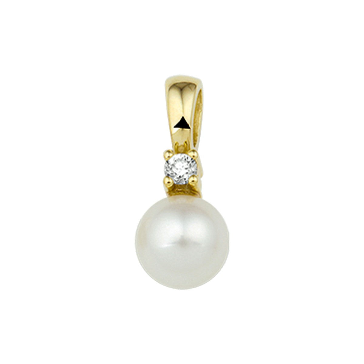 Fantasy Collection Hanger parel en diamant 0.05ct h si 14K geelgoud
