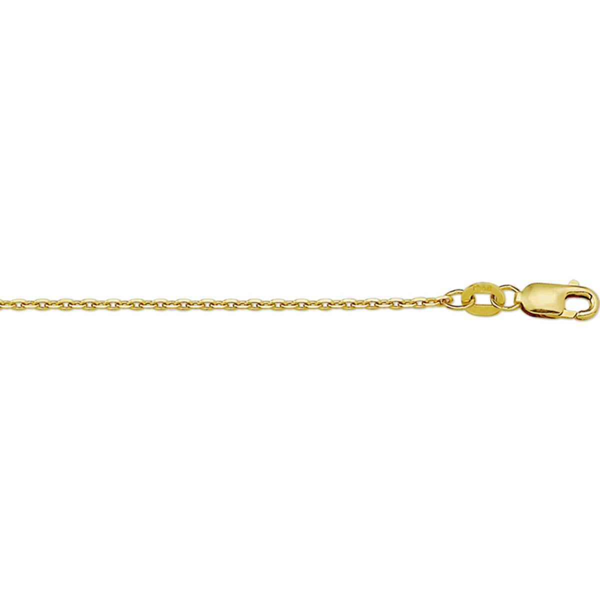 Fantasy Collection Collier anker gediamanteerd 1,3 mm 14K geelgoud
